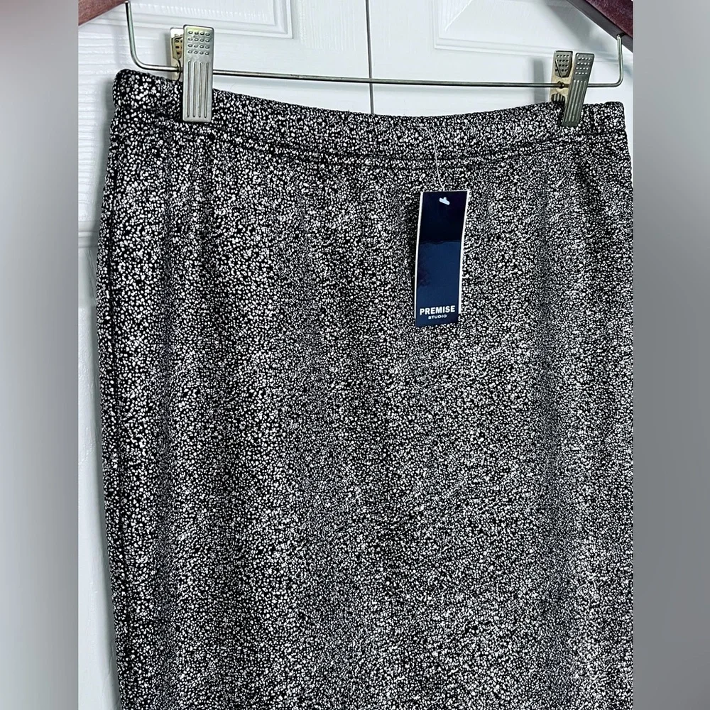 NWT Premise Studio Pull-on Black/Bronze Pencil Skirt-Size S